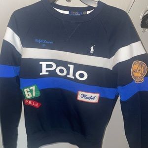 Polo Ralph Lauren Navy Long Sleeve Crewneck with Patches